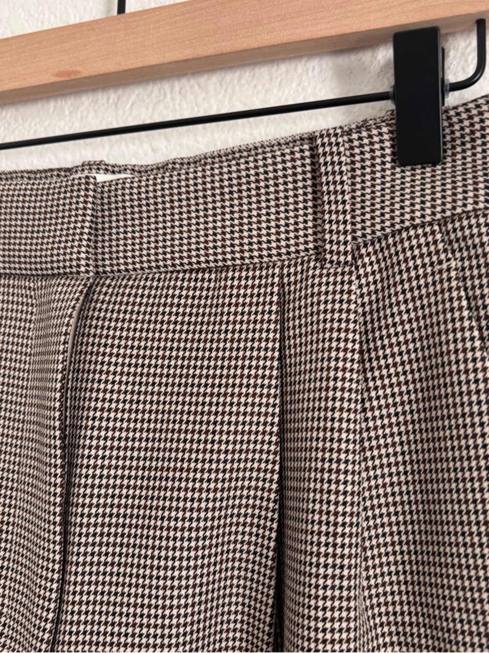 NWT Abercrombie & Fitch Size 27 Brown Herringbone Sloane Tailored Wide Leg Pant - Picture 5 of 6